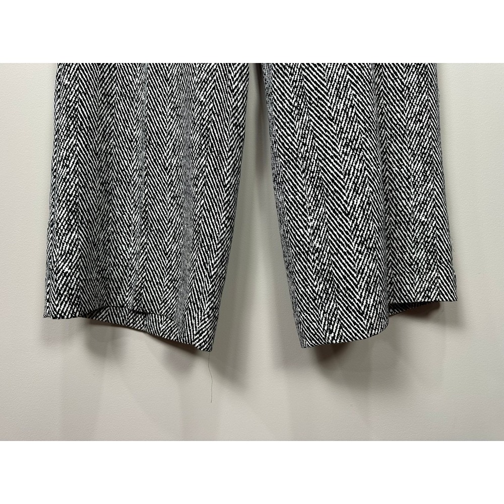 White House Black Market Wide Leg Herringbone Trousers Pants Women 12R - Picture 4 of 12